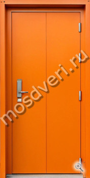 Входная дверь в загородный дом оранжевого цвета - купить от производителя Мосдвери Входная дверь в загородный дом оранжевого цвета